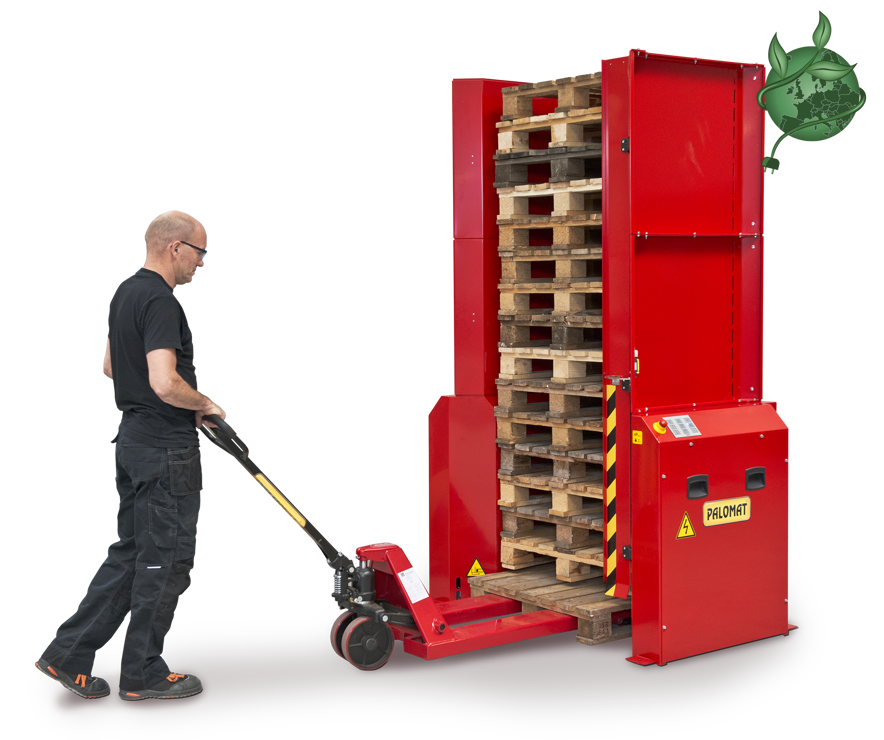 Dispensador de palets PALOMAT 1/2 - Dispensador de medios palets - Apilador de palets 800x600 - Dispensador de palets 800x600