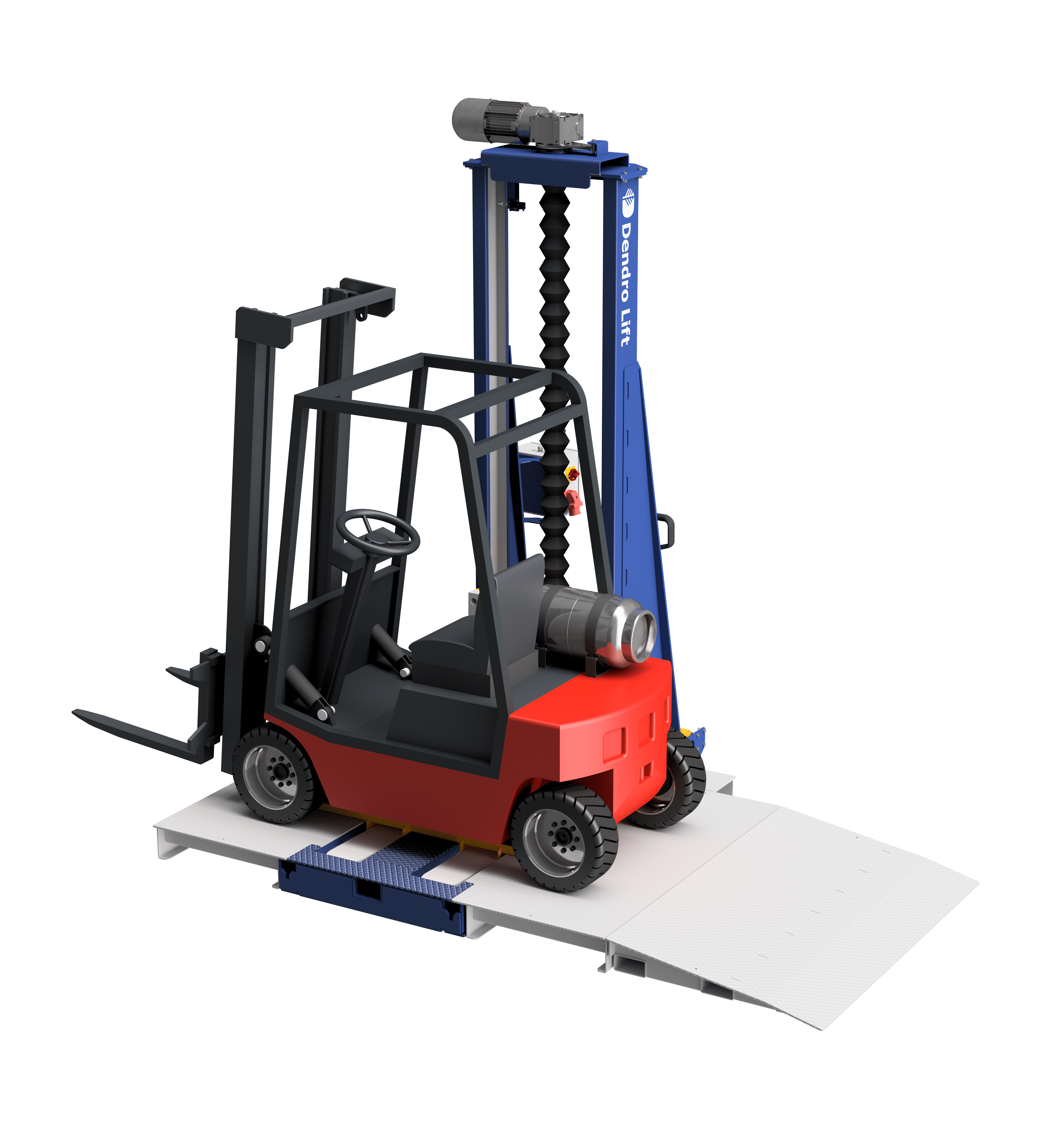 Carretilla descendida sobre Dendro Lift CBL6
